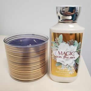 Bath & Body Works 3-wick candle and lotion combo